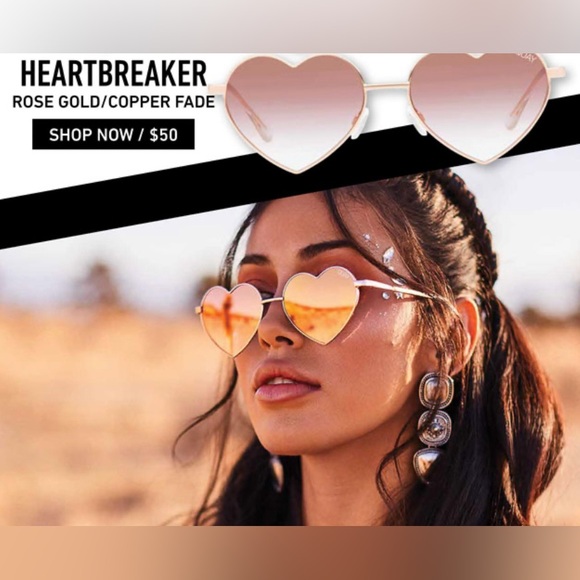 Quay Australia Heartbreaker sunglasses - Rose Gold/Copper Fade - Picture 4 of 4